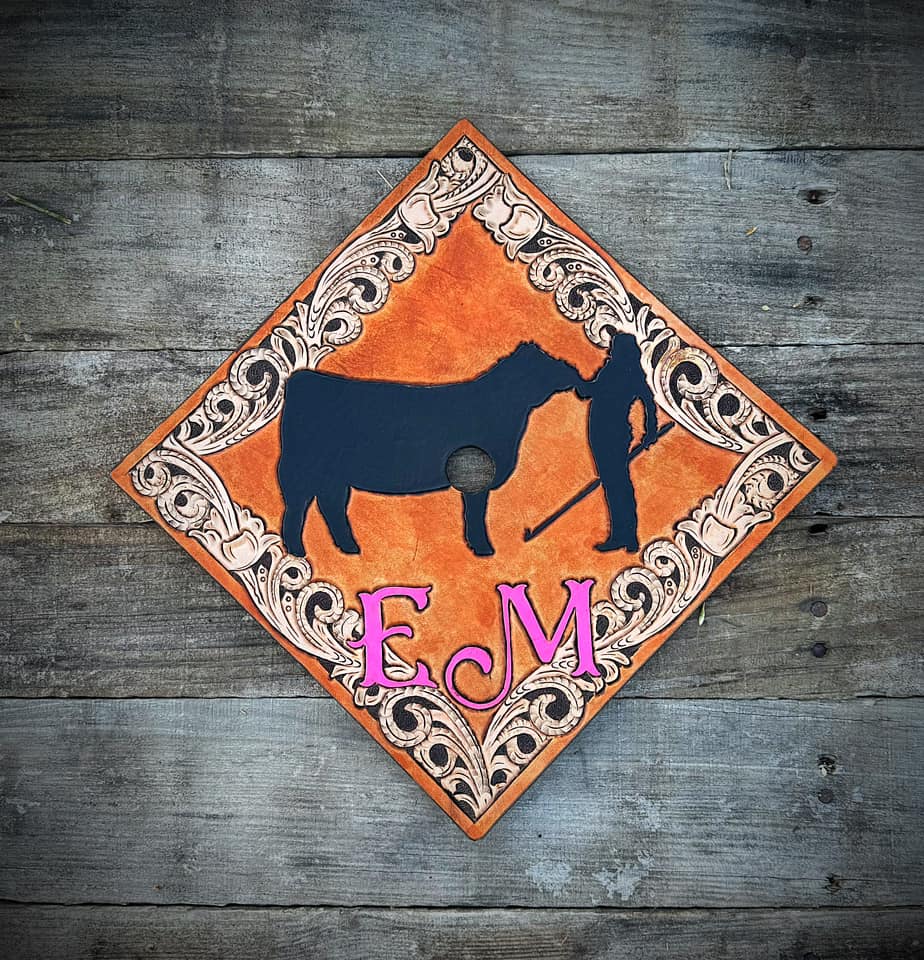 Custom Ordered~ Leather Graduation Cap Topper