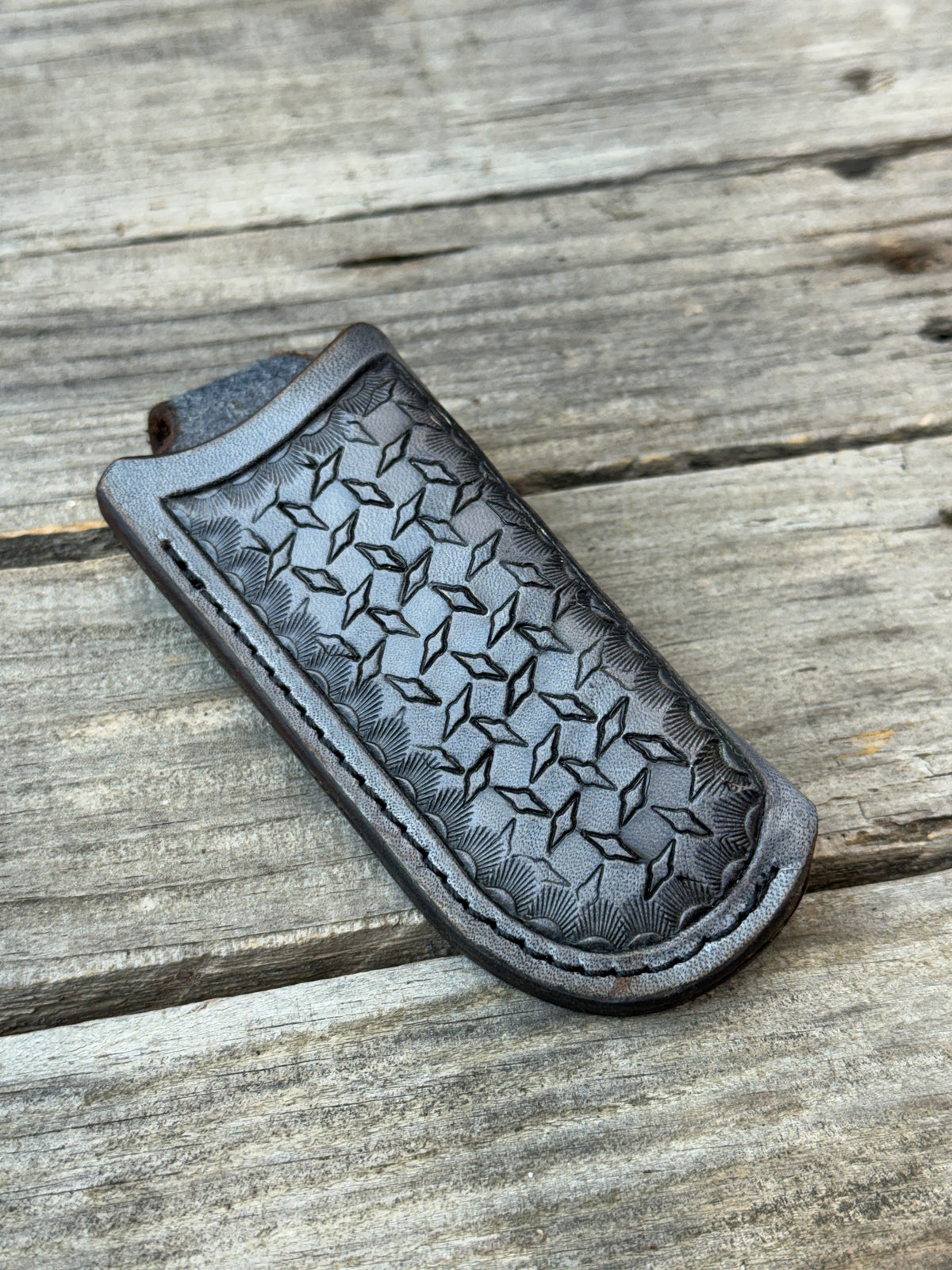 Diamond Plate Stamped Vertical Knife Sheath