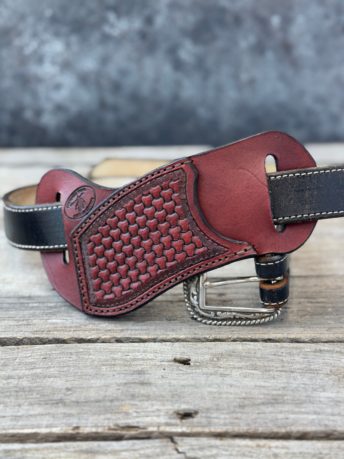 Geometric Basketweave Stamped Multi-Tool Sheath
