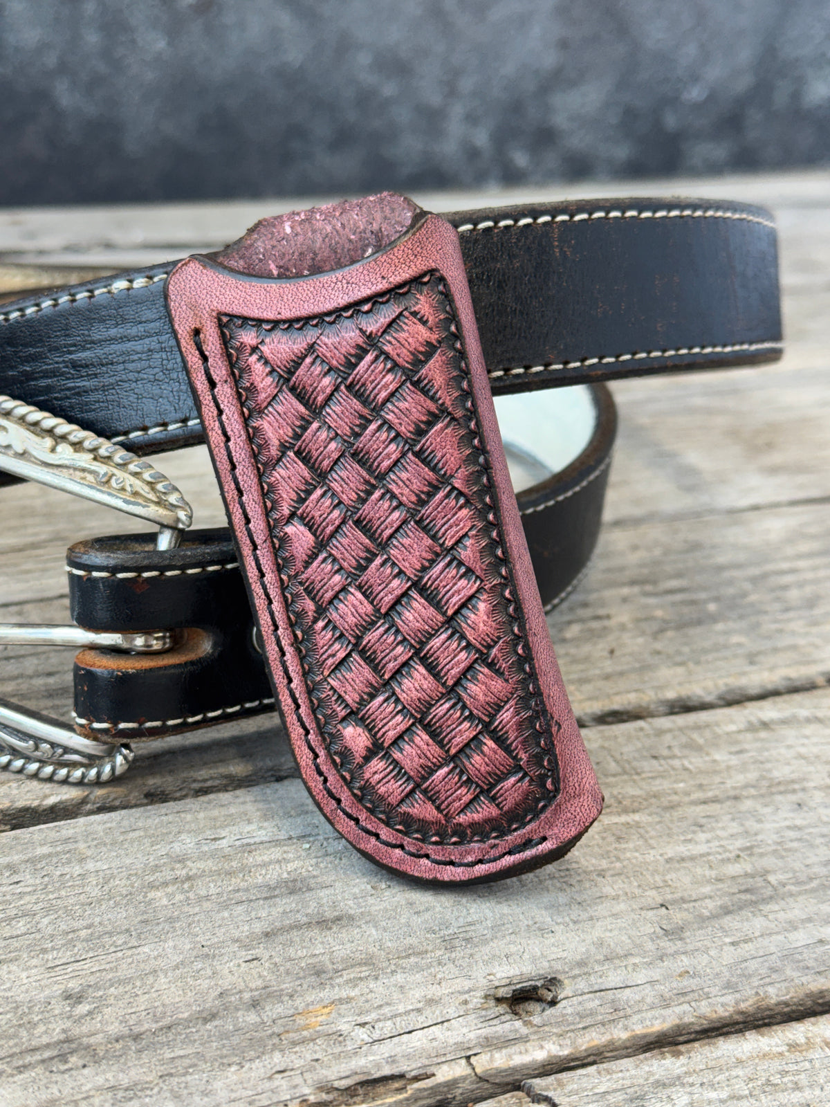 Woven Basketweave Vertical Knife Sheath