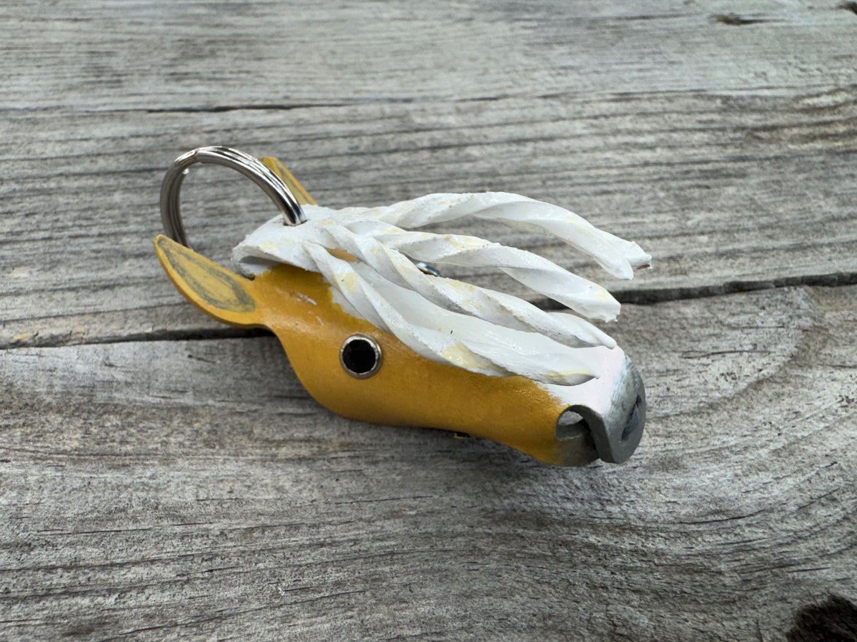 Hand Painted Palomino Gypsy Vanner Horsehead Leather Keychain