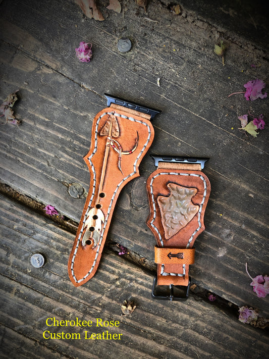 Custom Order~ Scalloped Style Leather Watchband