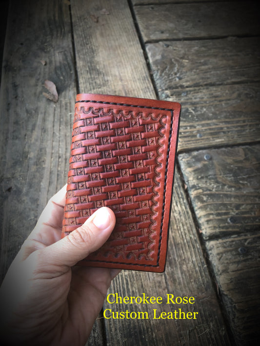 Custom Stamped Leather Trifold Wallet – Handmade Men's Wallet