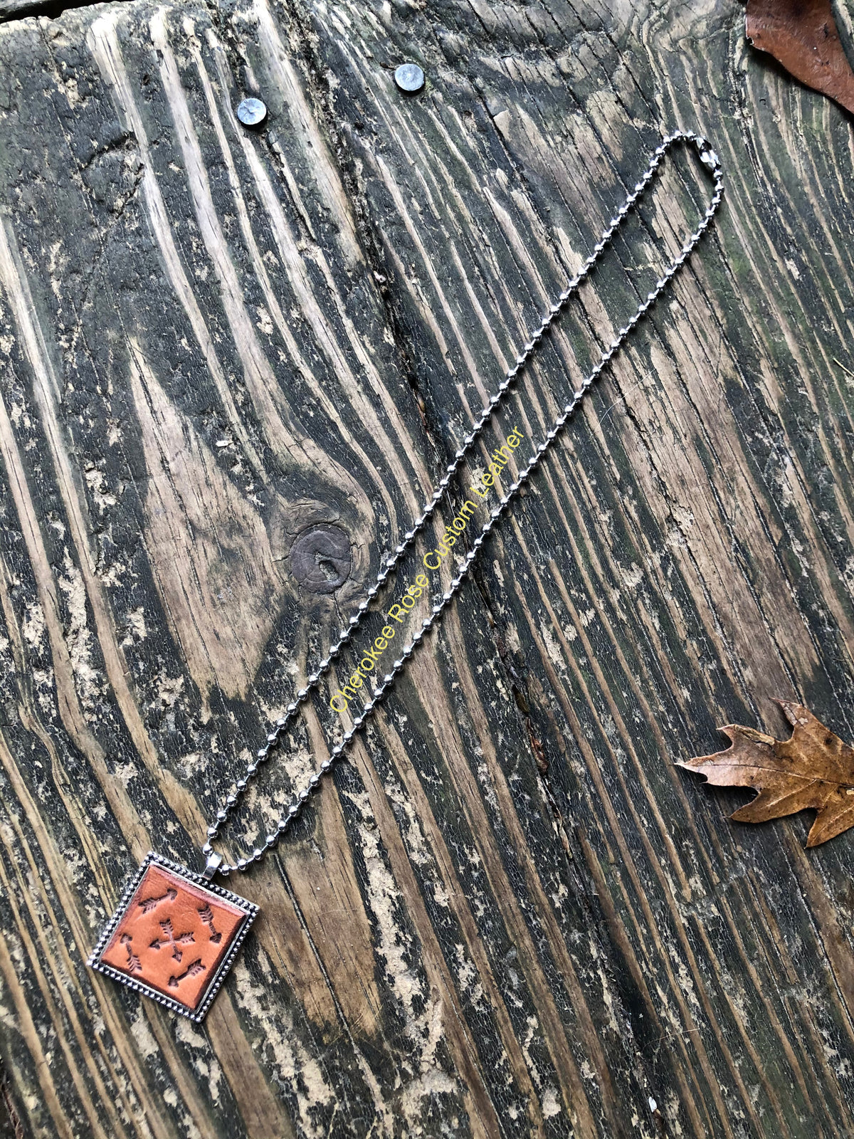 Tribal Arrows Leather Pendant Necklace