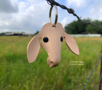 Brahma Cow Leather Keychain