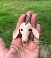 Brahma Cow Leather Keychain