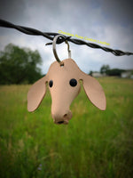 Brahma Cow Leather Keychain
