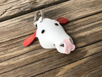 Hand Painted Hereford Cow Leather Keychain