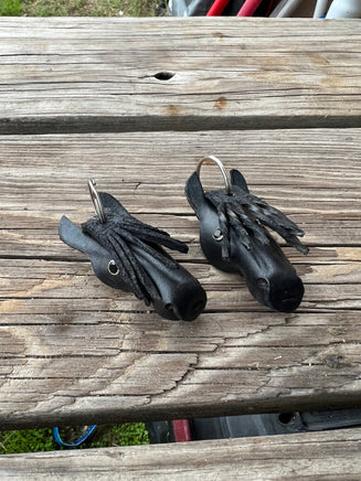 Leather Friesian Horse Head Keychain