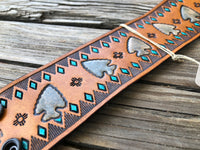 Painted Arrowhead Leather Cuff Bracelet