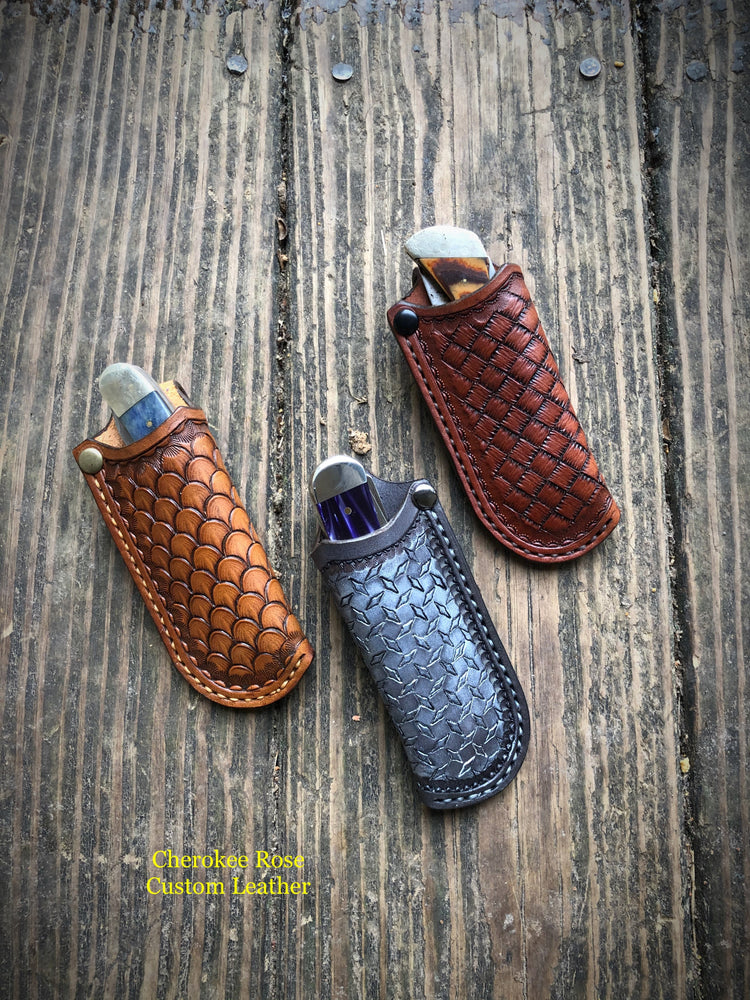 Vertical Carry Leather Knife Sheaths
