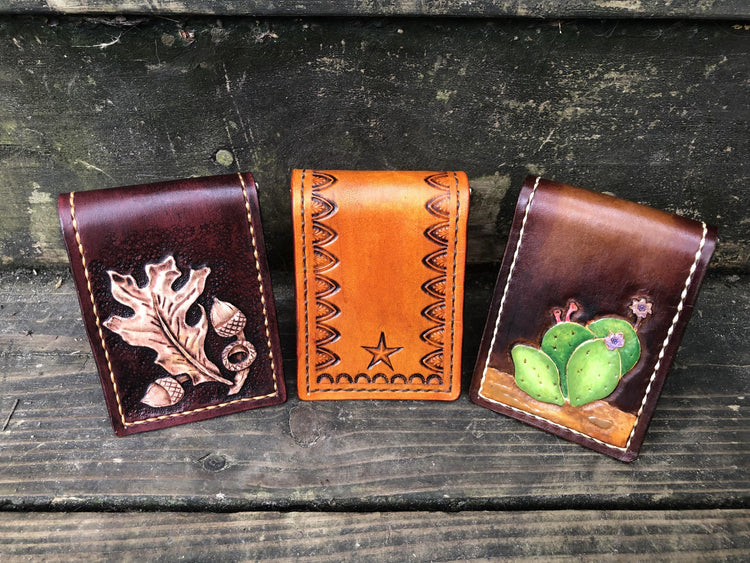 Handmade Leather Money Clip Wallets