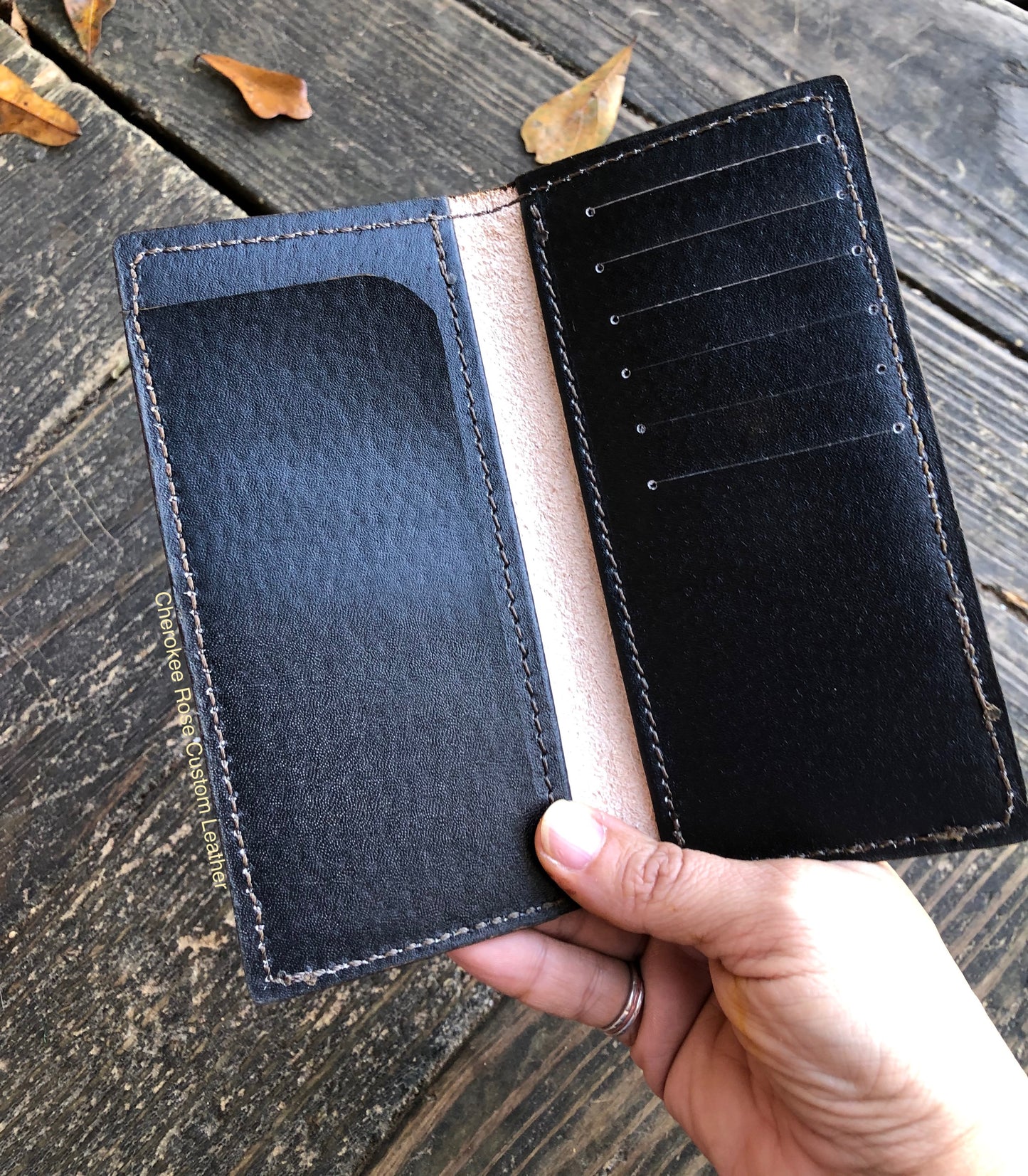 Custom Handmade Fully Stamped Leather Roper Wallet | Long Wallet