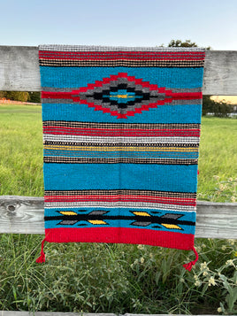LIght BLue 20 inch by 40 inch southwestern accent rug