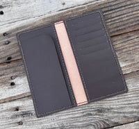 Custom Minimal Stamped Leather Roper Wallet – Handmade Personalized Long Wallet
