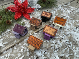 Hand Stamped Leather Hair Clips – 2” Mini Western Clips