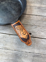 Hand Tooled Leather Cast Iron Skillet Handle Cover – 4 Aces