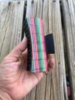 4 Inch Serape Leather Design on Black Hair Claw Clip