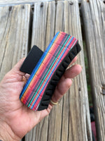 4 Inch Serape Leather Design on Black Hair Claw Clip