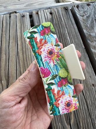 4 Inch Cactus with Cream Hair Claw Clip