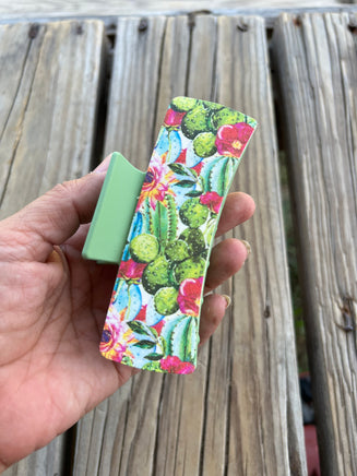 4 Inch Cactus Design Mint Green Hair Claw Clip