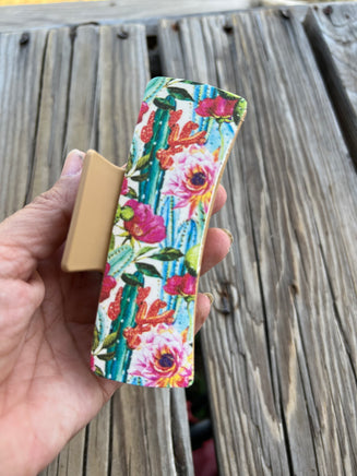 4 Inch Cactus Design on Tan Hair Claw Clip