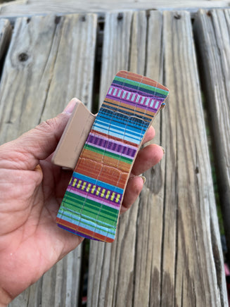 4 Inch Serape Pattern on Mocha Hair Claw Clip