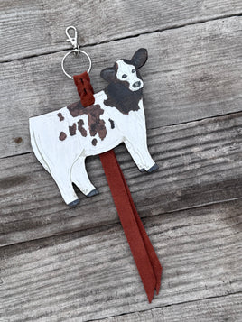 Brown and White Show Heifer Purse Hanger