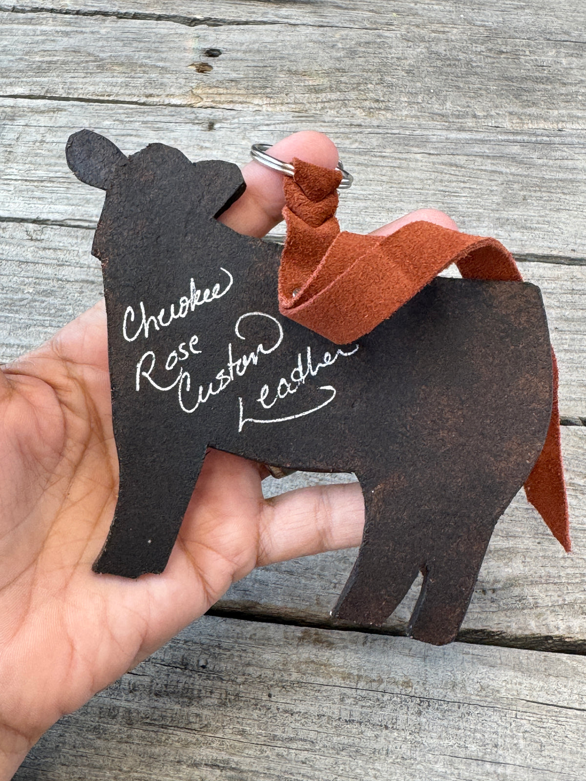 Brown and White Show Heifer Purse Hanger