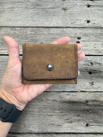Crazy Horse Oil-Tanned Leather Card Wallet – Rustic Brown Everyday Carry