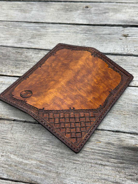 Custom Minimal Stamped Leather Roper Wallet – Handmade Personalized Long Wallet
