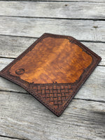 Custom Minimal Stamped Leather Roper Wallet – Handmade Personalized Long Wallet