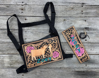 The Heritage Show Set | Custom Leather Livestock Show Harness & Matching Show Stick Wrap