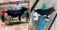 Custom Order Livestock Show Heifer Key Chain
