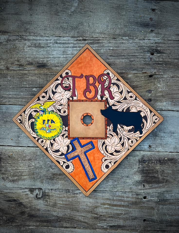 Custom Ordered~ Leather Graduation Cap Topper