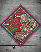 Custom Ordered~ Leather Graduation Cap Topper