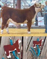 Custom Order Livestock Show Heifer Key Chain