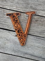 Custom Tooled Leather Wedding Cake Topper – Personalized Initials