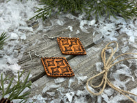 Diamond Geometric Leather Earrings