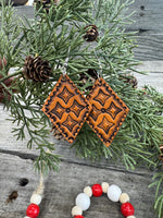 Diamond Geometric Leather Earrings