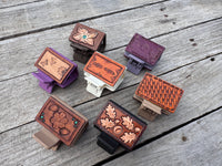 Hand Stamped Leather Hair Clips – 2” Mini Western Clips