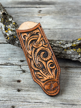 Hand Tooled Leather Cast Iron Skillet Handle Cover – Western Floral