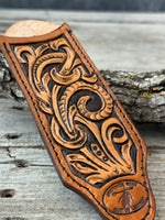 Hand Tooled Leather Cast Iron Skillet Handle Cover – Western Floral