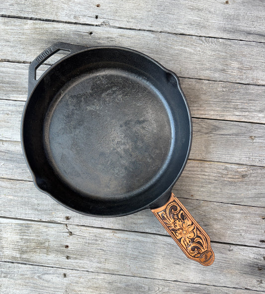 Leather Cast Iron Skillet Handle Cover – Fancy Floral