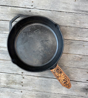 Leather Cast Iron Skillet Handle Cover – Fancy Floral