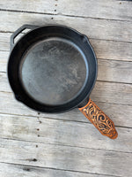 Hand Tooled Leather Cast Iron Skillet Handle Cover – Western Floral