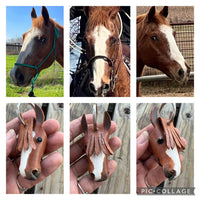 Custom Order~ Hand Painted 3D Horse Head Leather Keychain