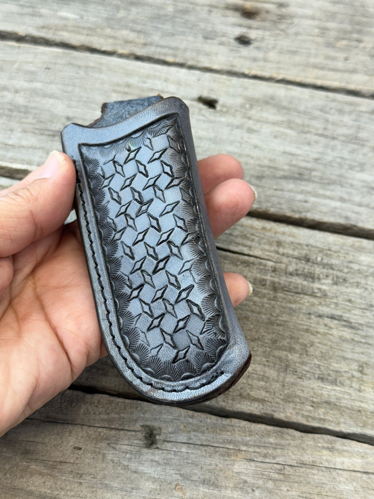 Diamond Plate Stamped Vertical Knife Sheath