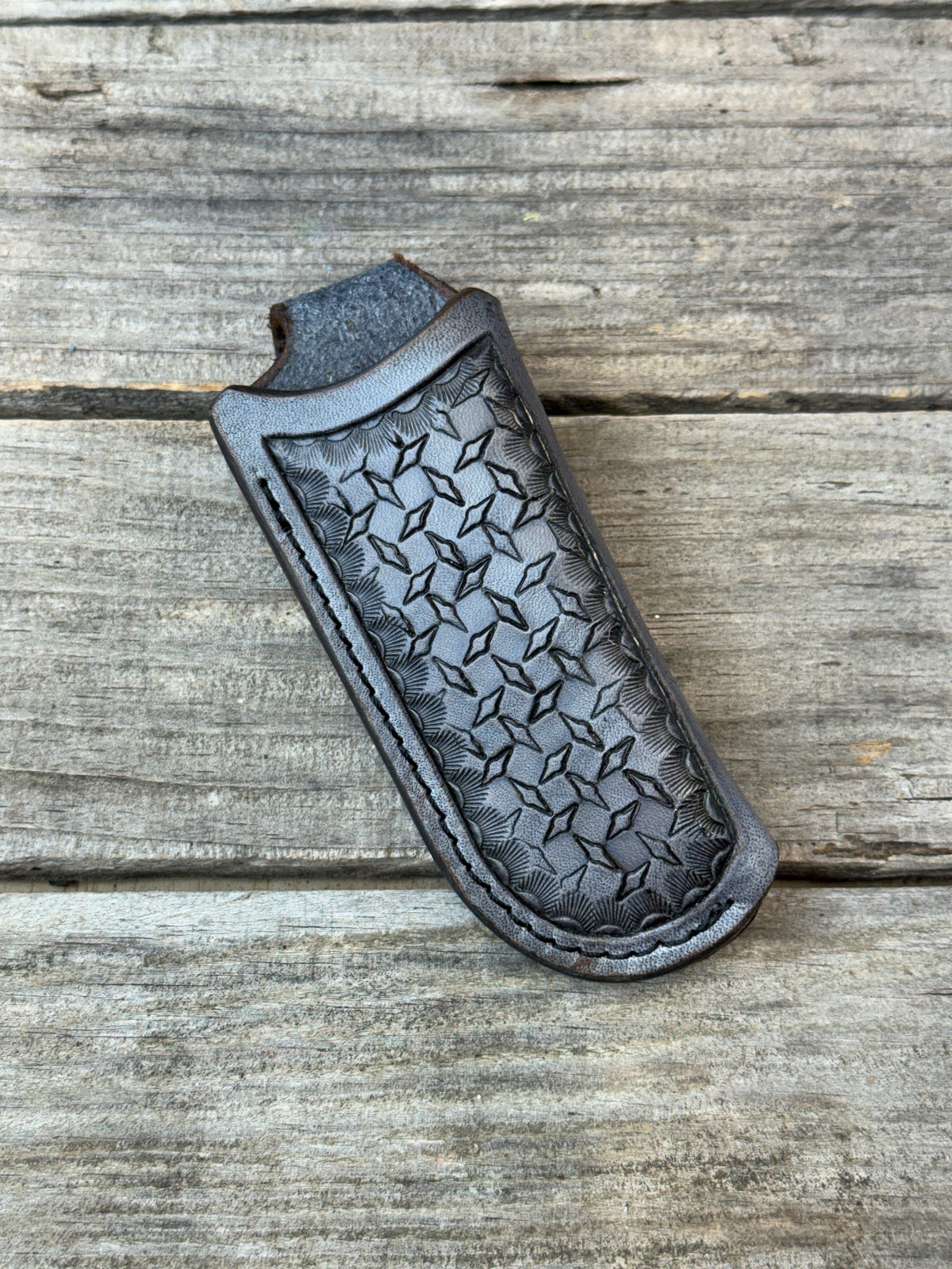 Diamond Plate Stamped Vertical Knife Sheath