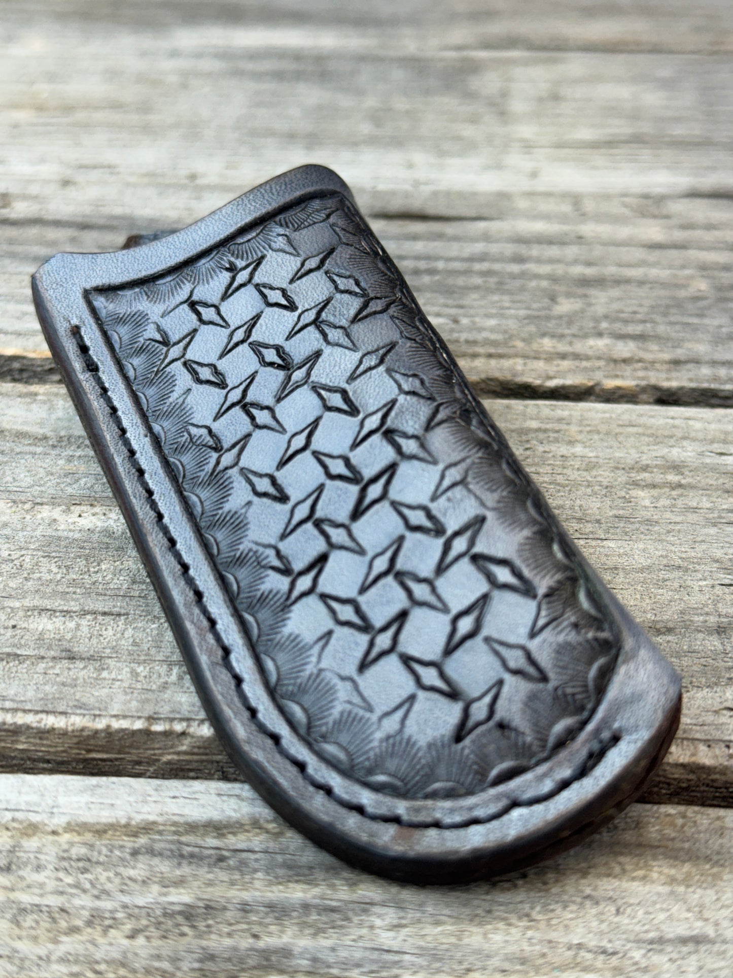 Diamond Plate Stamped Vertical Knife Sheath